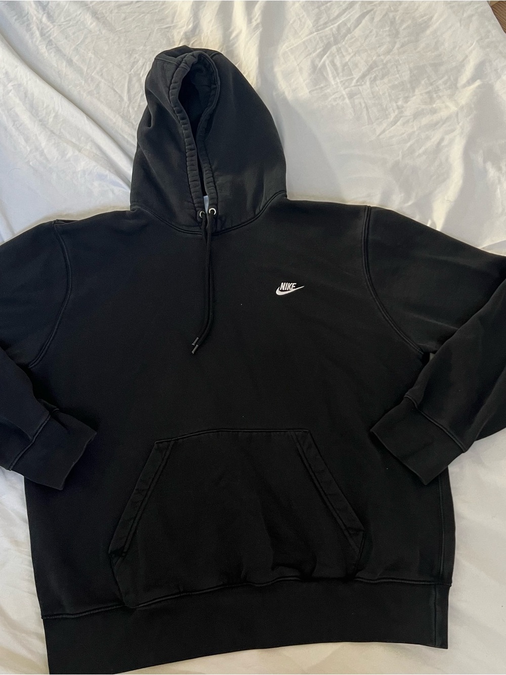 Nike Black Crewneck Hoodie with White Swoosh